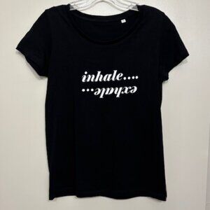 Inhale Exhale Certified Organic Cotton Yoga Meditation Breathwork Shirt NWOT